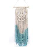 Azul Handmade Macrame Parede Pendurada Tapi Woven Art