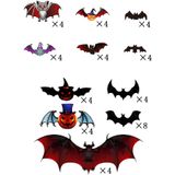 Halloween Bat Decorações Indoor Outdoor Colorido 3d Bat Sti