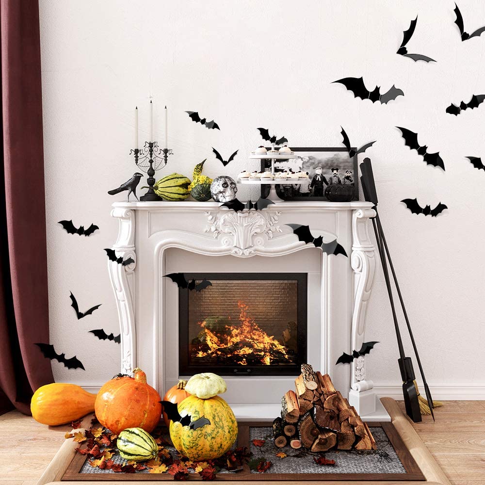 96 Pcs Halloween 3d Bats 2021 Atualizado, 5 Tamanhos Diferentes Ha