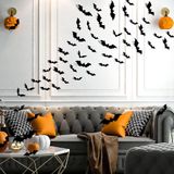 Halloween 3d Bats Decoração, 120 Pcs 4 Tamanhos Pvc Realista