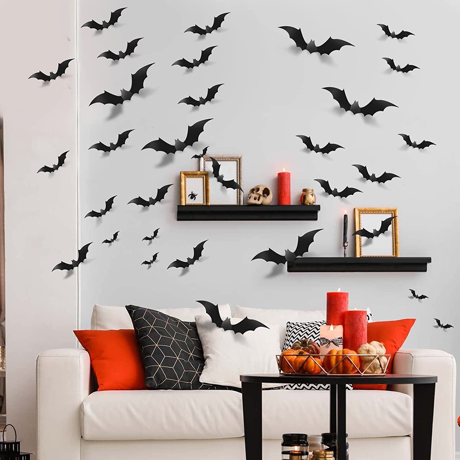 Halloween Bats Wall Decor, 2022 Adesivos 3d Atualizados Morcegos Dez