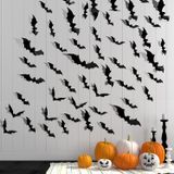 Halloween 3d Bats Decoração, 96 Pcs 4 Tamanhos Pvc 3d Decorati