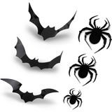 Halloween 3d Bat Wall Stickers, 60 Bat Stickers + 24 Aranha,