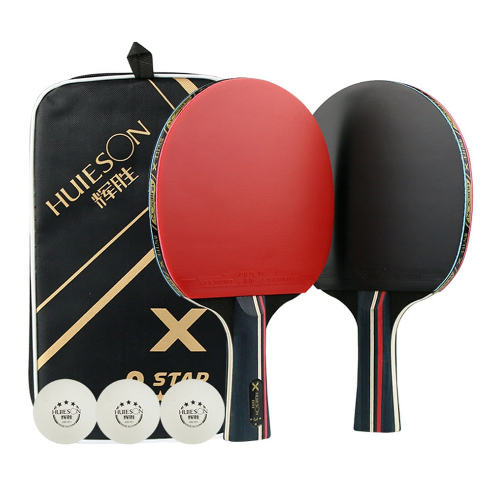 1pair Mesa De Tênis Raquetes Profissional De Borracha Carbono Pingpong Raquete Longa Manipulação De Tênis De Mesa Raquetes De 3 Bolas| Raque