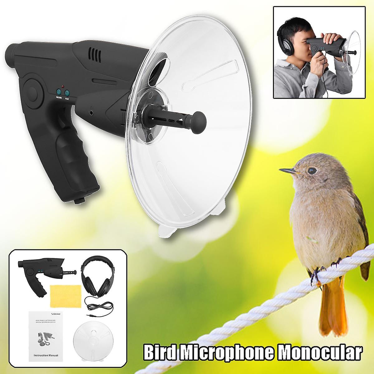 Microfone Parabólico Monocular X8 Para Escutar Pássaros De Longo Alcance 200mt