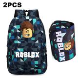 Mochila Escolar Do Aluno Roblox + L ̈¢pis Caso + Action Figures