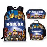 3 Pcs/set Roblox Mochila Anime School Bag Oxford Satchel