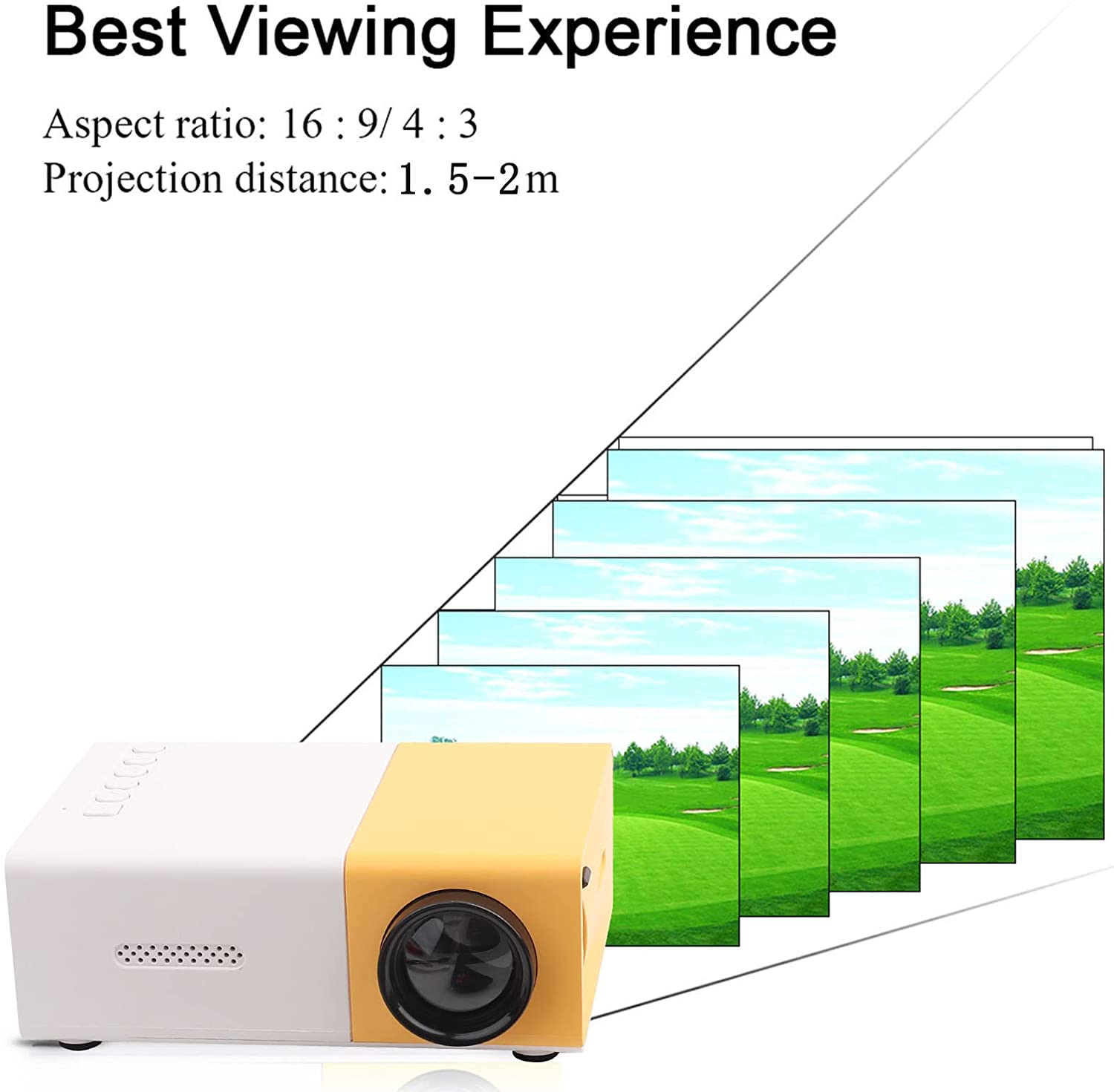 Projetor Ultra Portátil Led Hd 1080p Video-projector, Mini