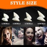 16 Pares De Dentes De Vampiro Com Adesivo, 4 Tamanho Halloween Decor