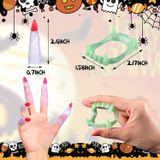 30 Peças Brilham No Escuro Dedos Falsos Bruxas De Halloween Lu