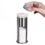 Caixa De Armazenamento De Algodão Cosmético De Aço Inoxidável, Desktop Creative Removedor De Maquiagem Tanque De Armazenamento De Cotonete