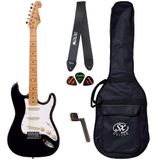 Guitarra Strato SX SST57 BK Preta + Capa Correia Encordoador