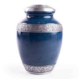 Urna De Cremação Para Cinzas Humanas De Adulto - Azul Vibrante (alumínio - 10 A X 7 L)
