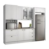 Cozinha Completa Americana 4 Peças Com Lateral Branco - Móveis Henn