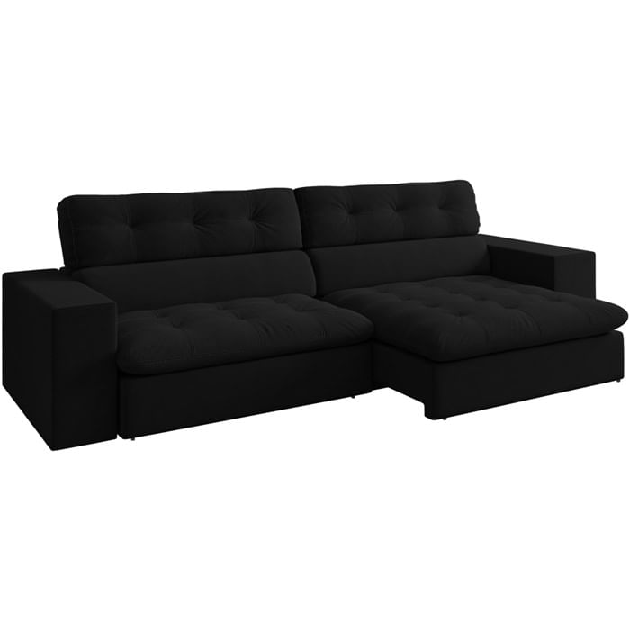 Sofa Retratil E Reclinavel 3 Lugares 218 Cm Eldorado Sl 944 Veludo Moll