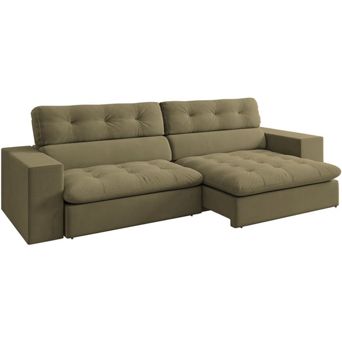 Sofa Retratil E Reclinavel 3 Lugares 246 Cm Eldorado Sl 945 Veludo Moll