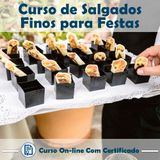 2 DVDs com Dicas de estudos + Curso online em videoaula sobre Salgados Finos para Festas com Certificado