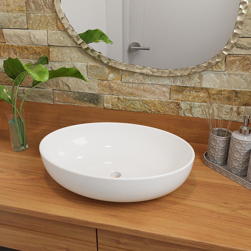 Cuba Pia Para Banheiro Oval Luna Branco