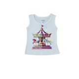 Camiseta Regata Feminina para Bebê Menina Carrossel