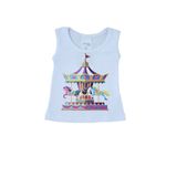 Camiseta Regata Feminina para Bebê Menina Carrossel