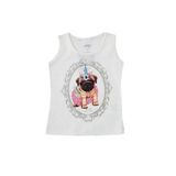 Camiseta Regata Feminina Bebê Menina Cachorros Bulldog