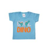 Camiseta Meia Manga Bebê Menino em Algodão de Dinossauro