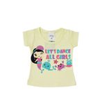 Camiseta Feminina Meia Manga Bebê Menina em Algodão Sereia