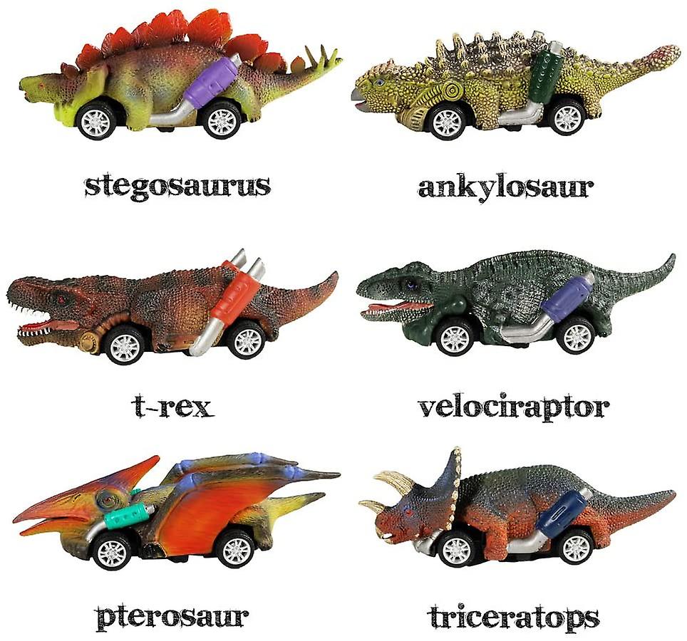 Brinquedo De Dinossauro Puxar Para Trás Carros, 6 Pacote De Brinquedos Dino Para 3 Anos De Idade