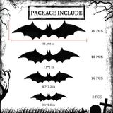 56 Pcs Grande Halloween Bats Decorações Morcegos Decoração De Parede, Hal