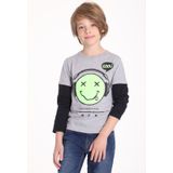 Camiseta Meia Malha Manga Longa Blusa Infantil Masculina