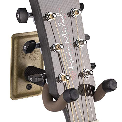 Suporte De Parede Para Instrumentos String Swing Mgcc11k - Para Violão, Guitarra Elétrica, Acústica E Baixo - Proteção E Estilo Dourado Fosc