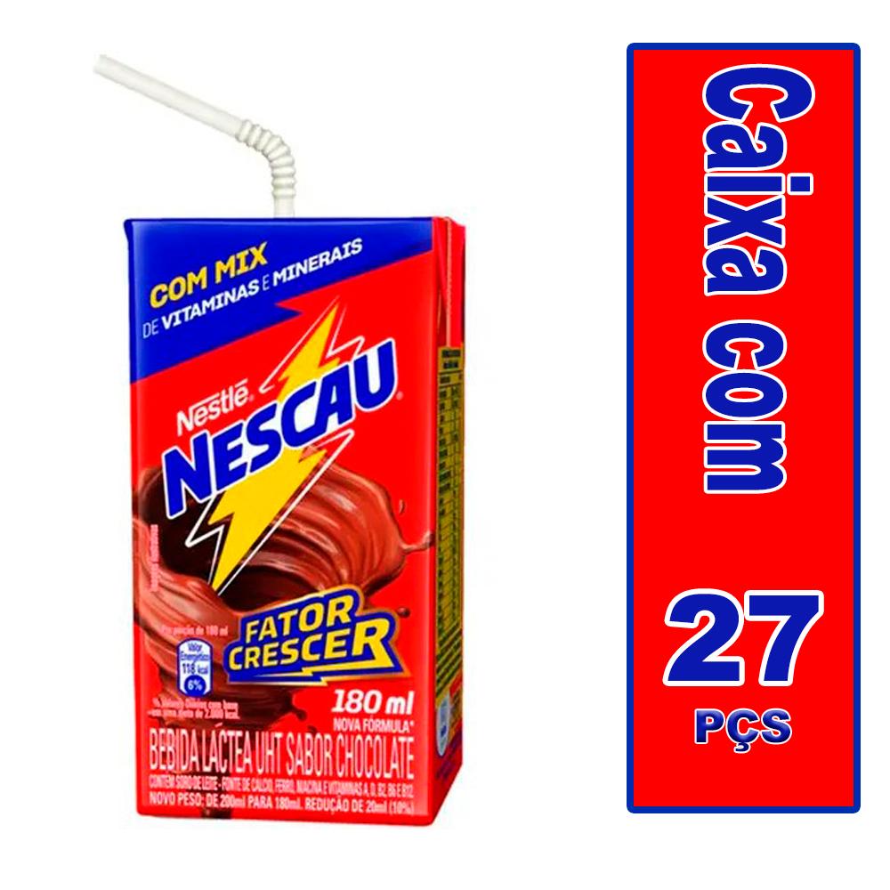 Bebida Lactea Nestlé Nescau Pronto Pra Beber 180ml Cx C/ 27