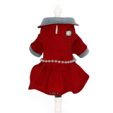 Vestido Lady Red para Cães - Vermelho e Cinza - Tamanhos PP, P e GG