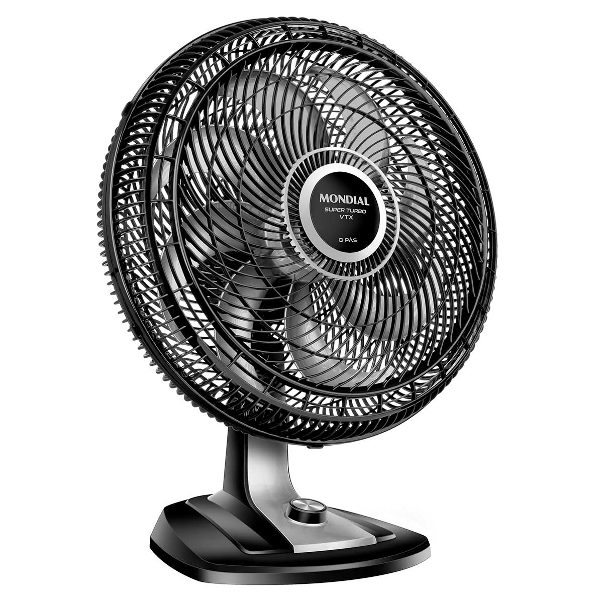 Ventilador de Mesa Mondial VTX-50-8P 8 Pás 3 Velocidades Preto/Prata 220V