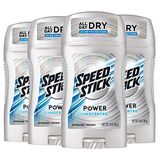 Desodorizante Antitranspirante Para Homens Speed Stick Power, Sem Fragrância, 3 Oz, Pack De 4