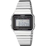 Relógio Masculino Casio Em Aço Inox Prateado, 21.5mm, Tipo Quartzo Clássico (modelo A700w-1acf) Para Casual