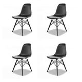 Conjunto Com 4 Cadeiras Eames Dsw Preto