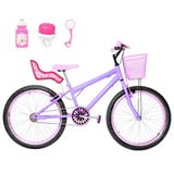 Bicicleta Infantil Aro 24 Aero E Cadeirinha Lilás E Rosa