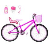 Bicicleta Infantil Aro 24 Aero E Cadeirinha Pink E Rosa