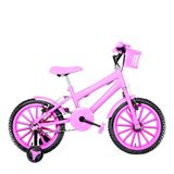 Bicicleta Infantil Feminina Aro 16 Nylon Rosa