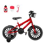 Bicicleta Infantil Aro 16 Nylon Vermelha E Preta