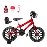 Bicicleta Infantil Aro 16 E Acelerador Vermelha E Preta