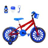 Bicicleta Infantil Aro 16 Nylon Vermelha E Azul