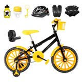 Bicicleta Infantil Aro 16 Nylon Preta E Amarela