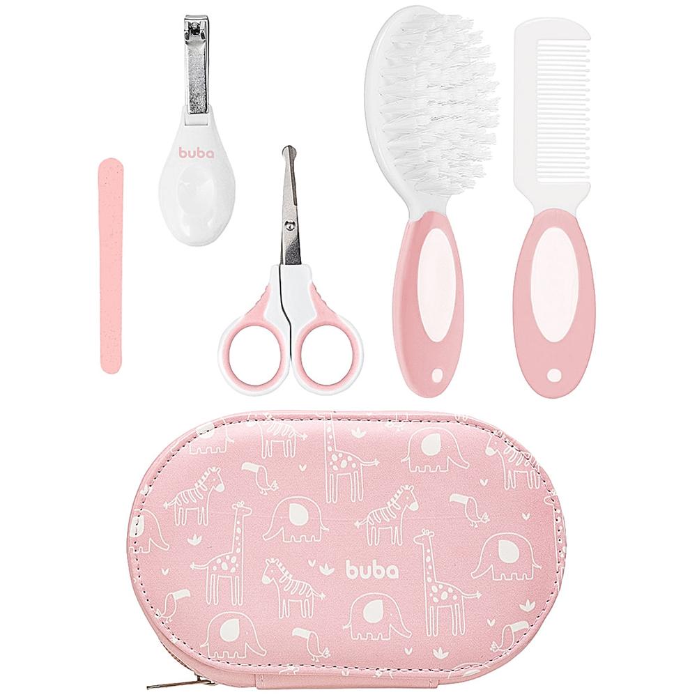 Kit Buba Cuidados Do Bebê Com Estojo Rosa