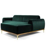 Sofá 3 Lugares com Chaise Base de Madeira Euro 230 Cm Verde