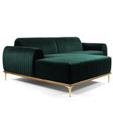 Sofá 4 Lugares com Chaise Base de Madeira Euro 265 Cm Verde