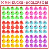 90-pack Mini Banho Patos Set, Mini Patinhos De Borracha Coloridos