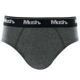 Cueca Slip Mash Masculina Algodão Lisa Infantil Cinza Mescla Escuro P