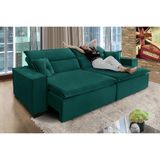 Sofá Londres Retrátil e Reclinável 3,00m verde